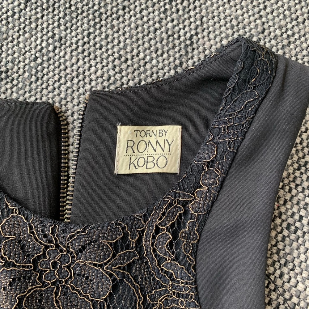 Torn by Ronny Kobo Shiran Dress | Black & Gold | S - Picture 4 of 4